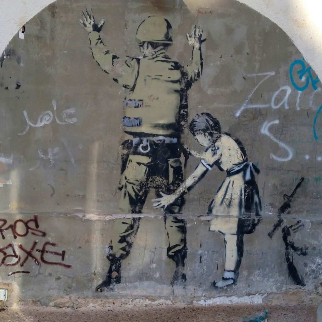 BANKSY'S ART ON WEST BANK, PALESTINE